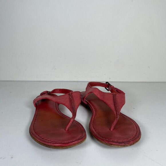 Red Leather Thong Sandals - Picture 4 of 5
